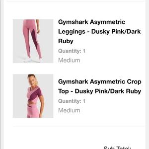 Gymshark asymmetric set